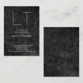 Professioneel modern grijs monogram visitekaartje (Voorkant / Achterkant)