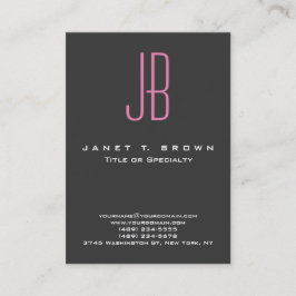 Professioneel Modern Grijs Roze Monogram Visitekaartje
