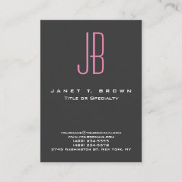 Professioneel Modern Grijs Roze Monogram Visitekaartje