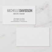 Professioneel, modern, grijs, witminimalistisch visitekaartje (Voorkant / Achterkant)