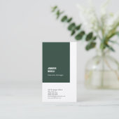 Professioneel, modern, grijsgroen wit visitekaartje (Staand voorkant)