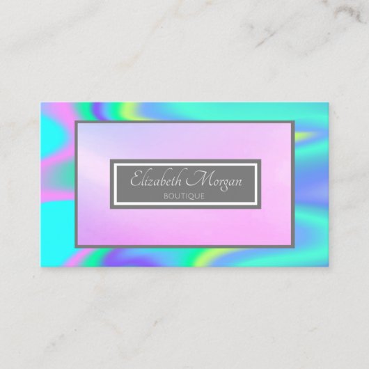 Professioneel Modern Grijze Frame Holografisch Visitekaartje (Voorkant)