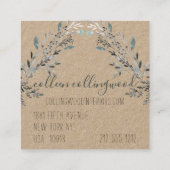 Professioneel modern handgeschreven kraftpapier vierkante visitekaartje (Achterkant)