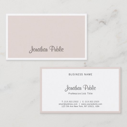 Professioneel, modern handschrift, afbeelding voor visitekaartje (Voorkant / Achterkant)