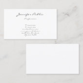 Professioneel Modern Handschrift Eenvoudig Elegant Visitekaartje (Voorkant / Achterkant)