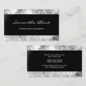 Professioneel Modern Handschrift Zwart Grijs Stree Visitekaartje (Voorkant / Achterkant)