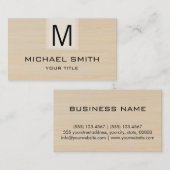 Professioneel Modern Houten Graan Monogram Visitekaartje (Voorkant / Achterkant)
