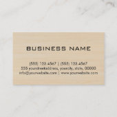 Professioneel Modern Houten Graan Monogram Visitekaartje (Achterkant)