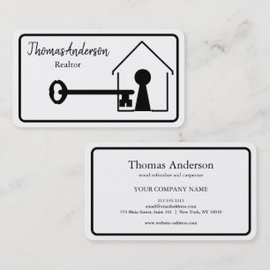 Professioneel Modern Huis & Sleutel Logo Vastgoed Visitekaartje