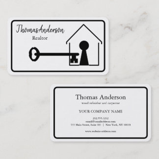 Professioneel Modern Huis & Sleutel Logo Vastgoed Visitekaartje