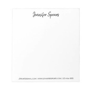 Professioneel, modern, klassiek zwart script notitieblok