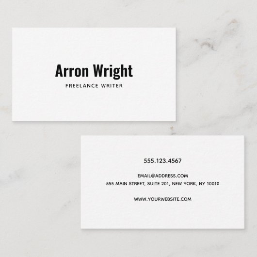 Professioneel, modern, klein lettertype visitekaartje (Voorkant / Achterkant)