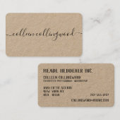 Professioneel Modern Kraft Papier Handgeschreven S Visitekaartje (Voorkant / Achterkant)
