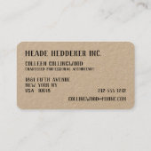 Professioneel Modern Kraft Papier Handgeschreven S Visitekaartje (Achterkant)