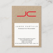 Professioneel Modern Kraftpapier-Document Wit Rood Visitekaartje (Voorkant)