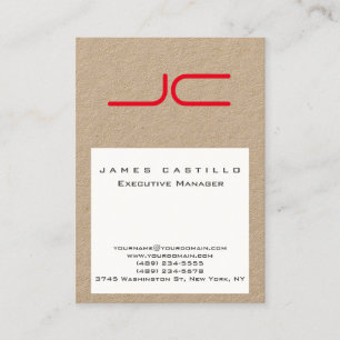 Professioneel Modern Kraftpapier-Document Wit Rood Visitekaartje