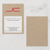 Professioneel Modern Kraftpapier-Document Wit Rood Visitekaartje (Voorkant / Achterkant)