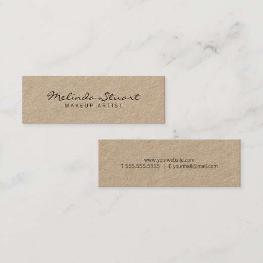 Professioneel modern kraftpapier mini visitekaartje (Voorkant / Achterkant)