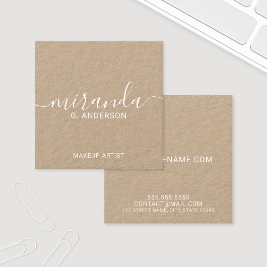 Professioneel modern kraftpapier
 vierkante visitekaartje