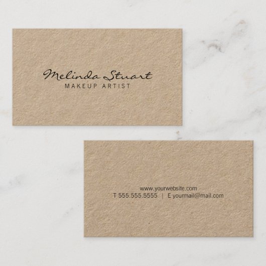 Professioneel modern kraftpapier visitekaartje (Voorkant / Achterkant)