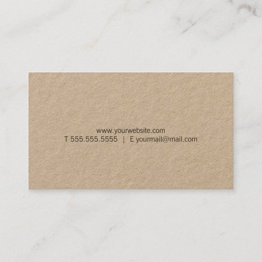 Professioneel modern kraftpapier visitekaartje (Achterkant)