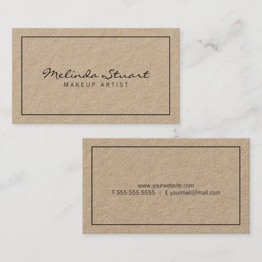 Professioneel modern kraftpapier visitekaartje (Voorkant / Achterkant)