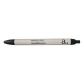 Professioneel modern linnen uitzicht monogram init zwarte inkt pen (Voorkant)