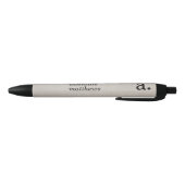 Professioneel modern linnen uitzicht monogram init zwarte inkt pen (Bodem)