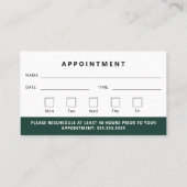 Professioneel Modern Logo Uw volgende afspraak Visitekaartje (Achterkant)