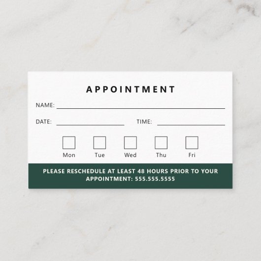 Professioneel Modern Logo Uw volgende afspraak Visitekaartje (Achterkant)