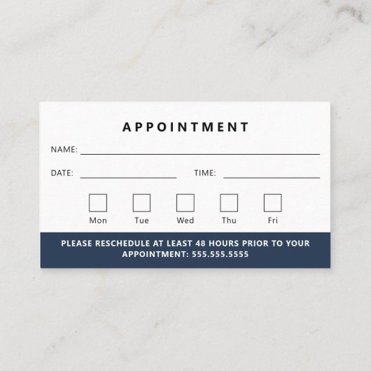 Professioneel Modern Logo Uw volgende afspraak Visitekaartje (Achterkant)