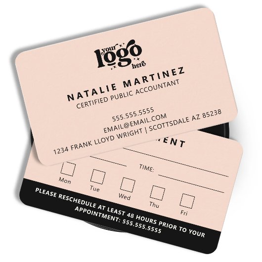 Professioneel Modern Logo Uw volgende afspraak Visitekaartje