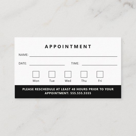 Professioneel Modern Logo Uw volgende afspraak Visitekaartje (Achterkant)