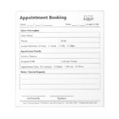 Professioneel Modern Logo voor Afspraakherinnering Notitieblok (Voorkant)