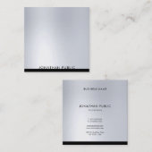 Professioneel Modern Luxe Elegant Zilver Vierkante Visitekaartje (Voorkant / Achterkant)