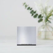 Professioneel Modern Luxe Elegant Zilver Vierkante Visitekaartje (Staand voorkant)