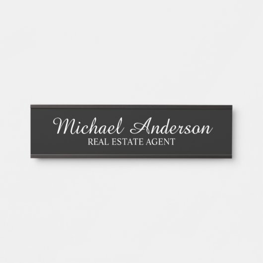 Professioneel modern Manuscript zwart-wit Deurbordje (Voorkant)