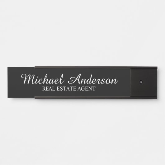 Professioneel modern Manuscript zwart-wit Deurbordje (Voorkant)