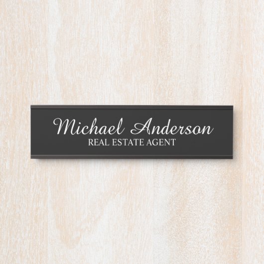 Professioneel modern Manuscript zwart-wit Deurbordje (Voorkant)