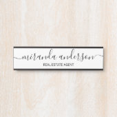 Professioneel modern Manuscript zwart-wit Deurbordje (Voorkant)