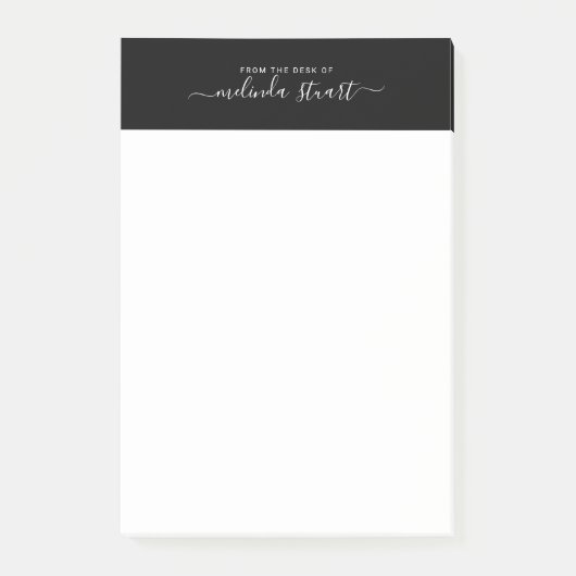 Professioneel modern Manuscript zwart-wit Post-it® Notes (Voorkant)