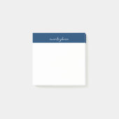 Professioneel modern marineblauw monogram volledig post-it® notes (Voorkant)