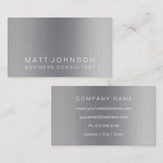 Professioneel modern metaal Visitekaartje (Voorkant / Achterkant)