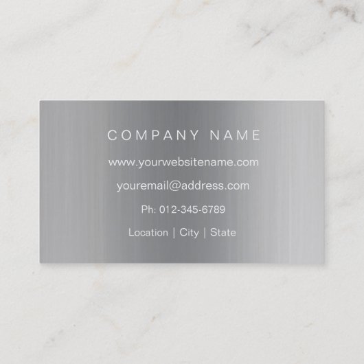 Professioneel modern metaal Visitekaartje (Achterkant)