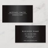 Professioneel, modern metaal zwart visitekaartje (Voorkant / Achterkant)
