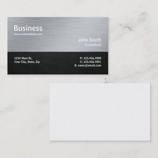 Professioneel, modern, metaalsreparatieserver visitekaartje (Voorkant / Achterkant)