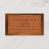 Professioneel, modern metallisch kopergoud visitekaartje (Achterkant)