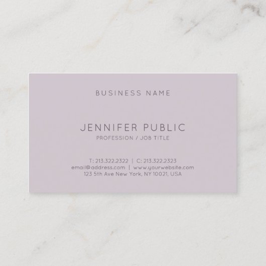 Professioneel, modern, minimaal design elegant visitekaartje (Achterkant)