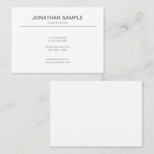 Professioneel modern, minimaal grafisch ontwerp visitekaartje (Voorkant / Achterkant)