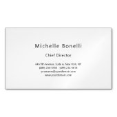 Professioneel, modern, minimaal grijs wit magnetisch visitekaartje (Voorkant)